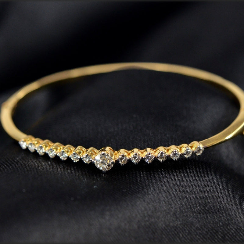 18K Yellow Gold Diamond Bracelet | Festive Wear Fine Jewellery