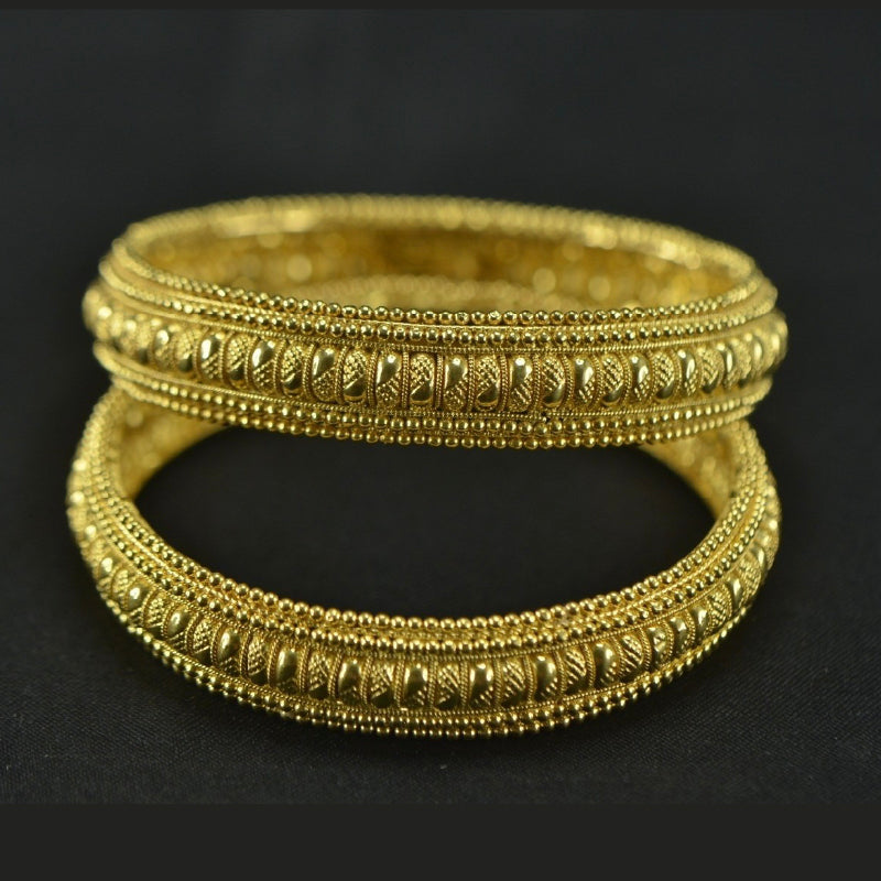 22K Yellow Gold Traditional Bangle Pair | Festive Wear Fine Jewellery