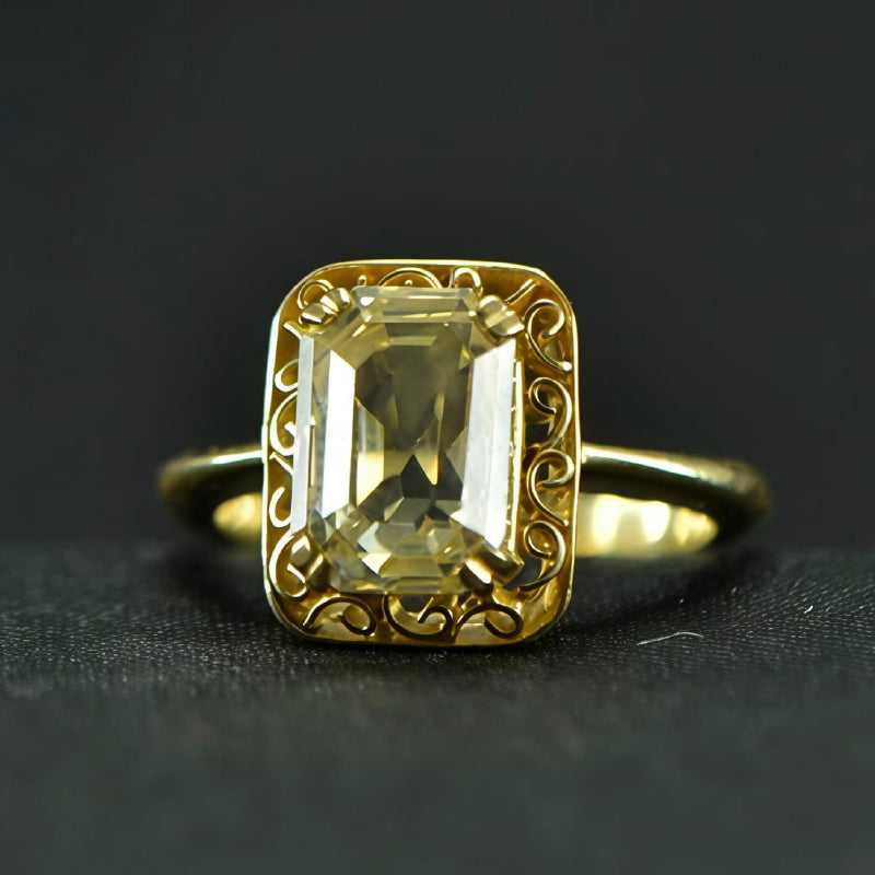 18K Yellow Gold Yellow Citrine Ring | Daily Wear Fine Jewellery