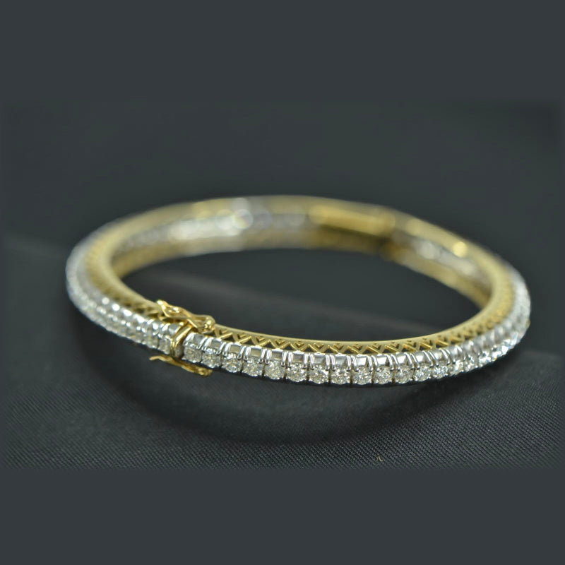 18K Yellow Gold Diamond Bracelet Full Covered | Festive Wear Fine Jewellery