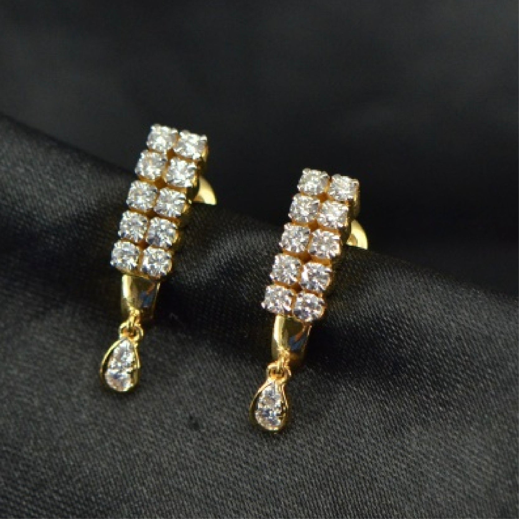 18K Earring Yellow Gold Diamond | Daily Wear Fine Jewellery