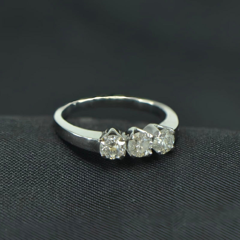 18K White Gold Diamond Band Ring | Festive Wear Fine Jewellery
