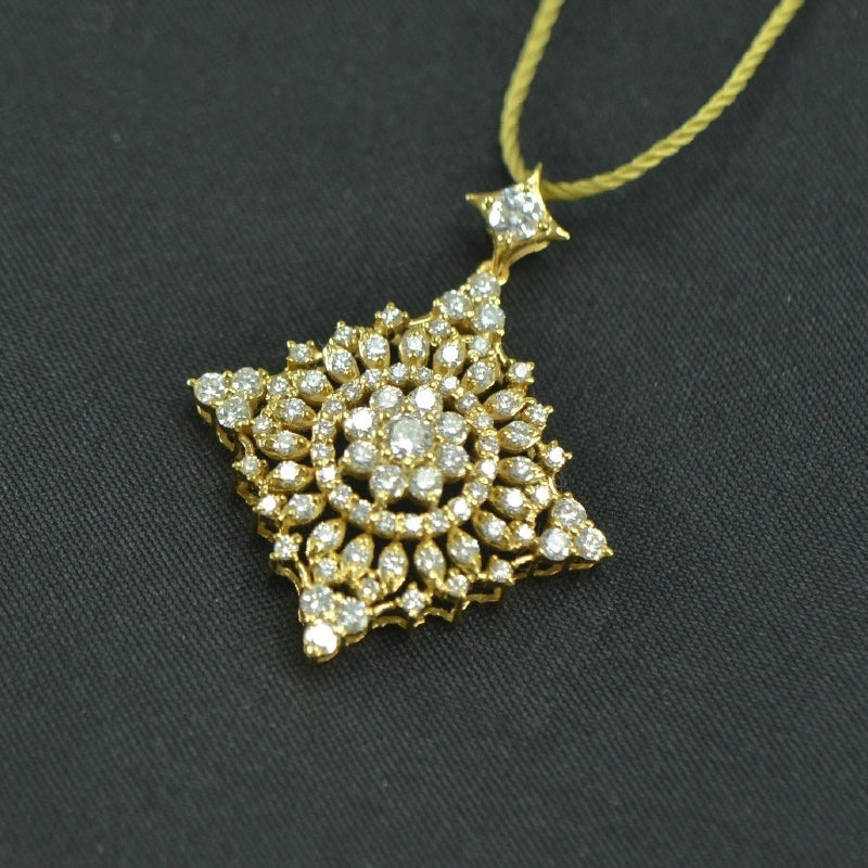 22K Yellow Gold Diamond Pendant | Festive Wear Fine Jewellery