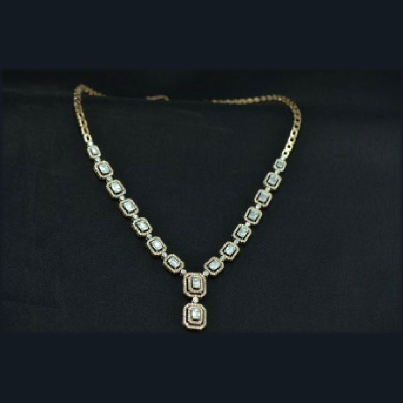 18K Yellow Gold Diamond Necklace | Festive Wear Fine Jewellery