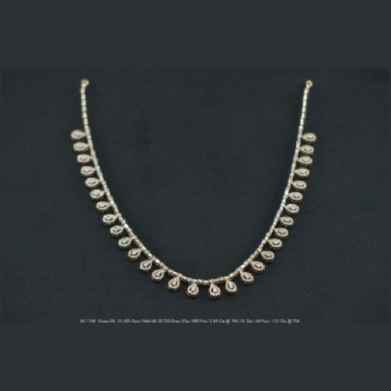 18K Yellow Gold Round cut Diamond Necklace | Festive Wear Fine Jewellery