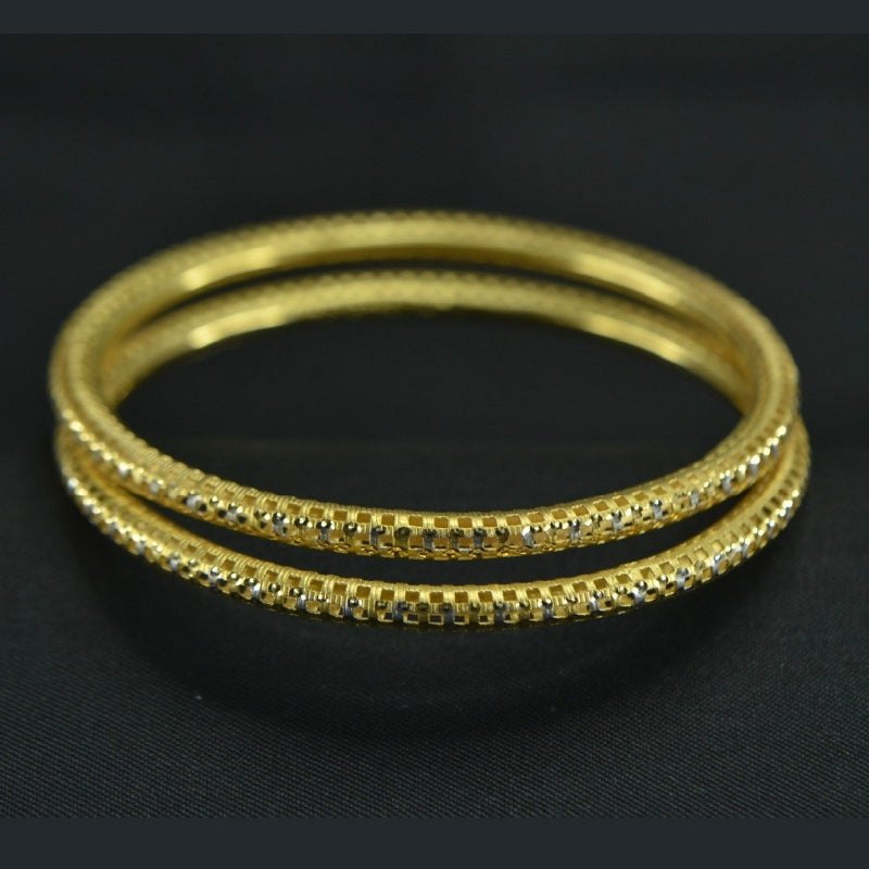 22K Yellow Gold Traditional Bangle Pair | Daily Wear Fine Jewellery