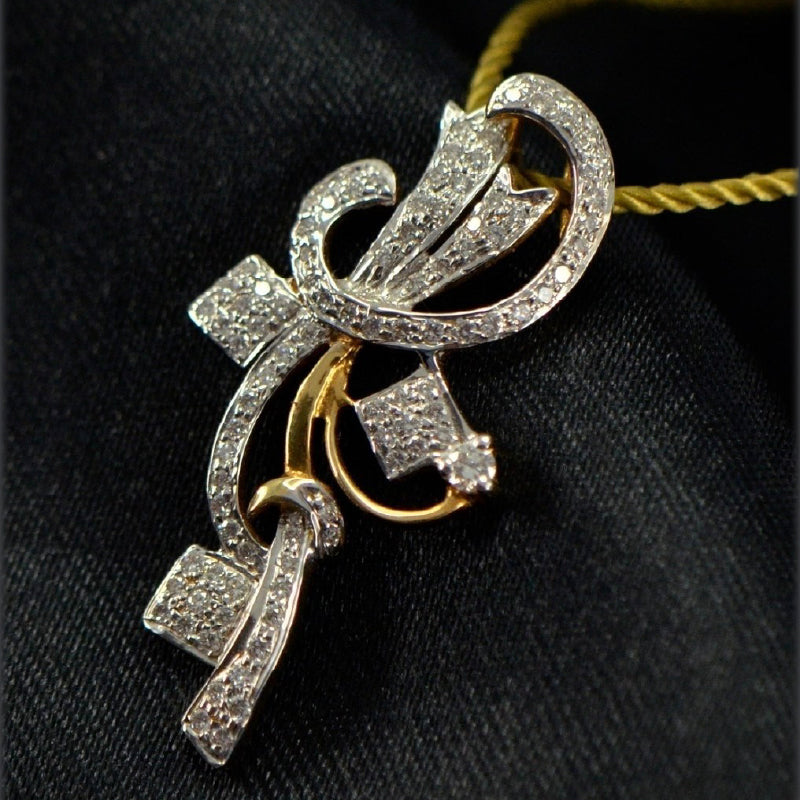 18K Yellow Gold Diamond Long Pendant | Festive Wear Fine Jewellery