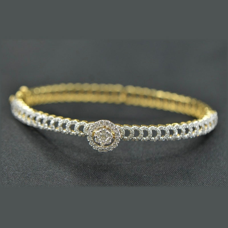18K Yellow Gold Diamond Bracelet | Festive Wear Fine Jewellery
