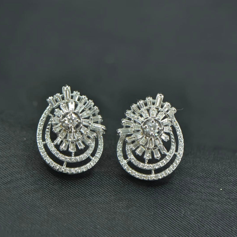 18K Earring White Gold Diamond Earstud | Daily Wear Fine Jewellery