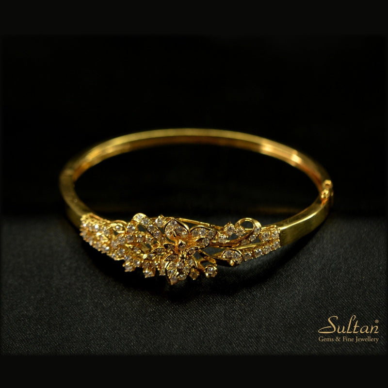 22K Yellow Gold Diamond Mohappu Bracelet | Festive Wear Fine Jewellery