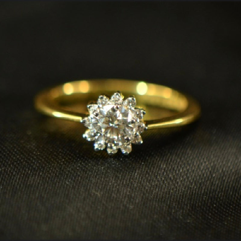 18K Yellow Gold Diamond Ring | Festive Wear Fine Jewellery