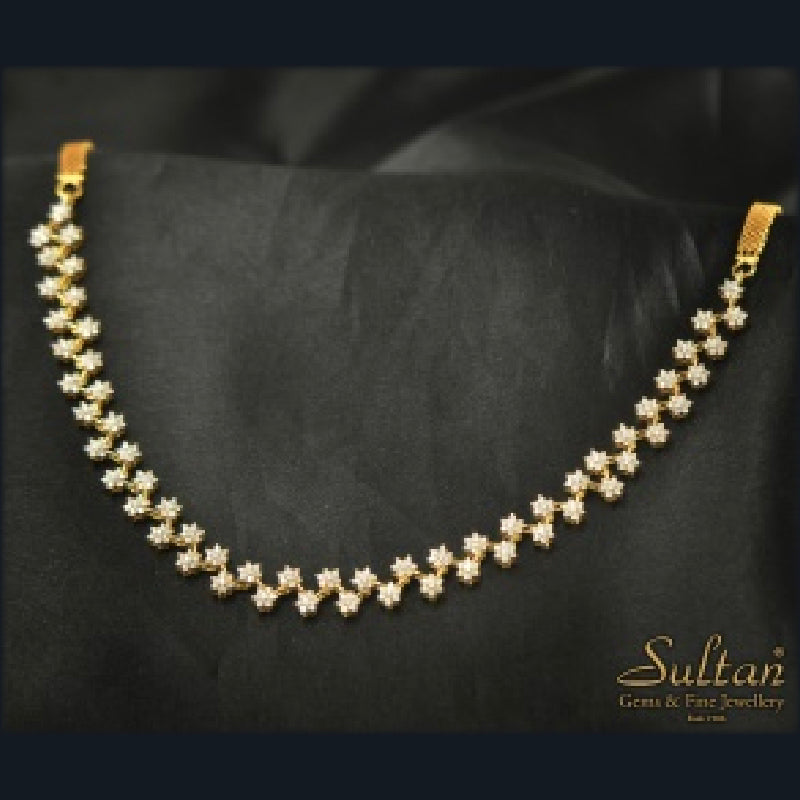 18K Yellow Gold Floral Necklace Diamonds | Festive Wear Fine Jewellery
