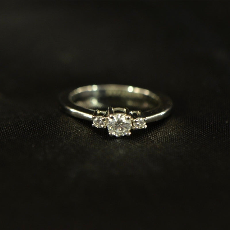 18K Ring White Gold Three Diamond Ring | Daily Wear Fine Jewellery