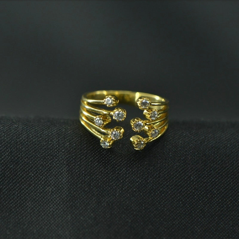 22K Ring Yellow Gold Diamond Ring | Festive Wear Fine Jewellery